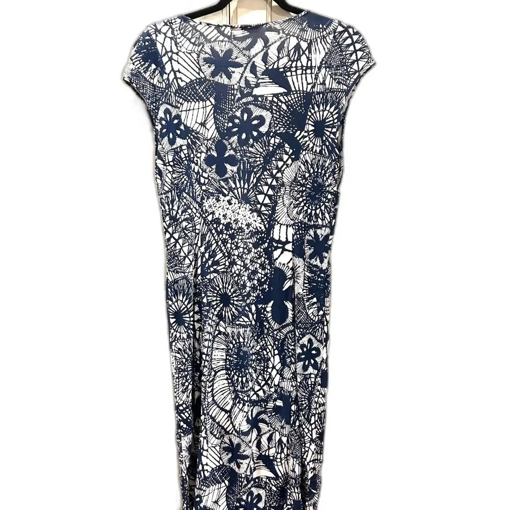 Tory Burch Baltic Sea V-Neck Dress - Size Medium